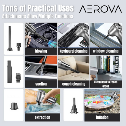 Aerova Pro Dual Function Portable Cleaner USB Rechargable For Home and Car Use