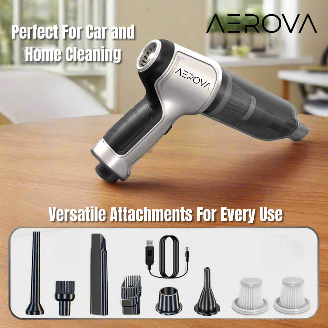 Aerova Pro Dual Function Portable Cleaner USB Rechargable For Home and Car Use